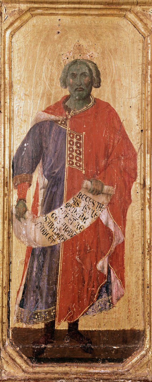 Profeten Salomon Detrempe på tre av Duccio di Buoninsegna (1255-1318 / 9) 1308-1311 Mål 42,5x16 cm Siena, Museo del Opera Metropolitana av Duccio di Buoninsegna