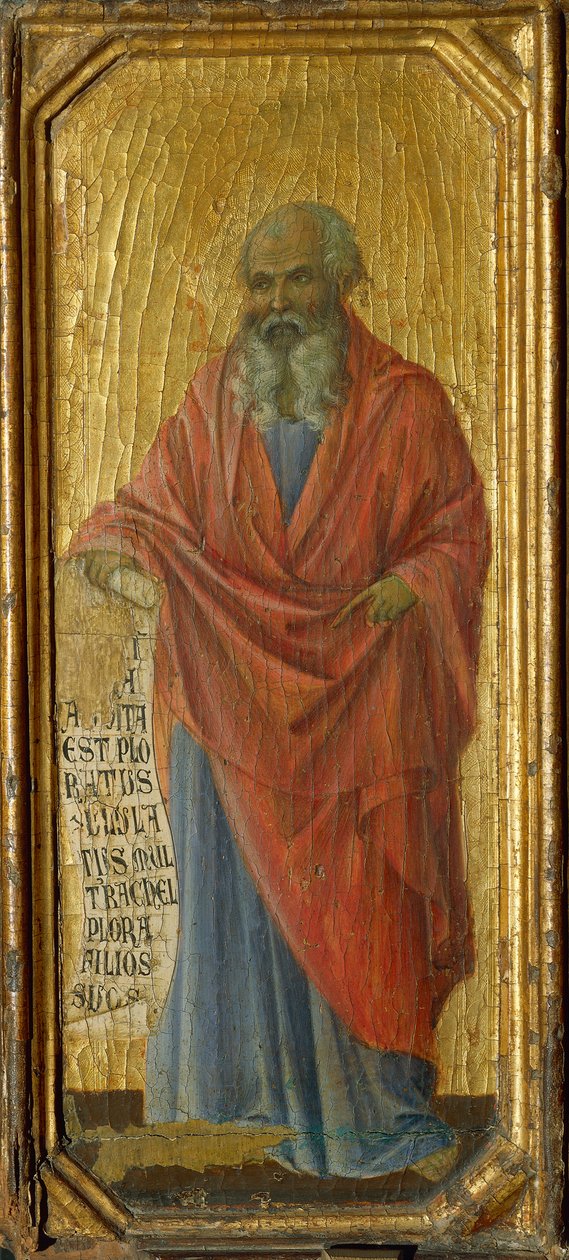 Profeten Jeremiah, detalj fra predella av Maesta