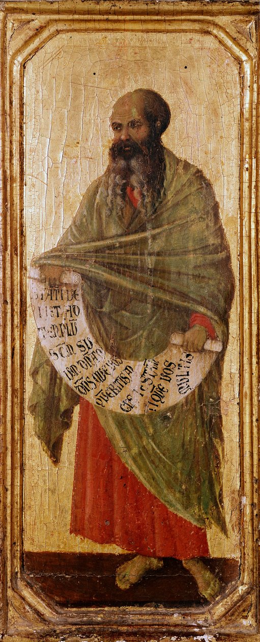 Profeten Malachie Detrempe på tre av Duccio di Buoninsegna (1255-1318 / 9) 1308-1311 Mål 42,5x16 cm Siena, Museo del Opera Metropolitana av Duccio di Buoninsegna