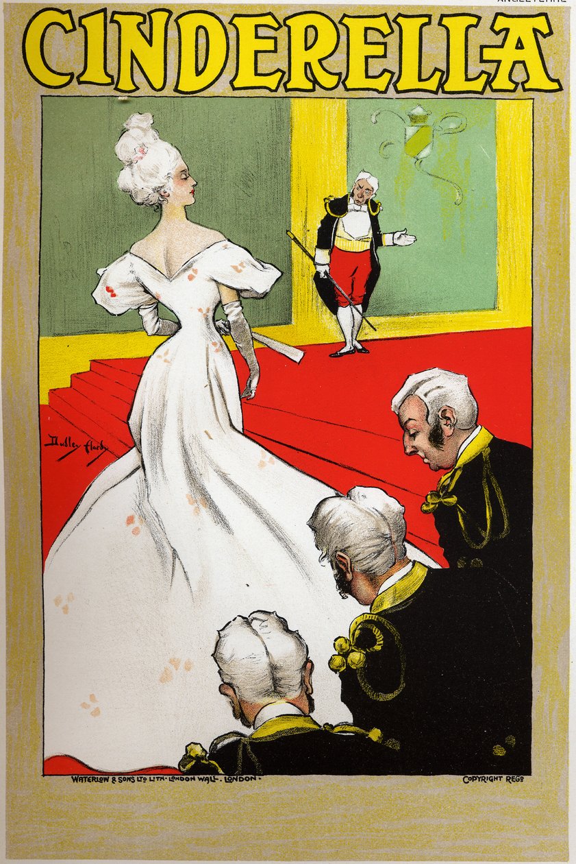 Litteratur. Eventyr. Askepott. Plakat av Dudley Hardy for et show i London, England, ca. 1890 (plakat) av Dudley Hardy
