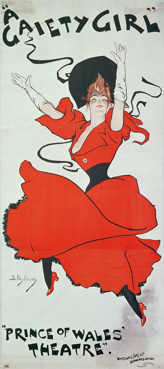 Plakat som reklamerer for «A Gaiety Girl» på Prince of Wales Theatre av Dudley Hardy