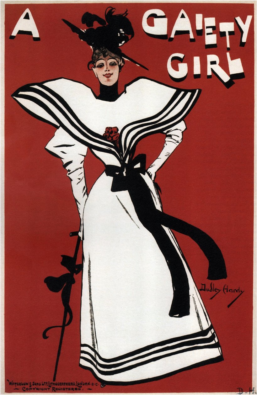 Plakat for den musikalske komedien A Gaiety Girl av Sidney Jones, 1893 av Dudley Hardy