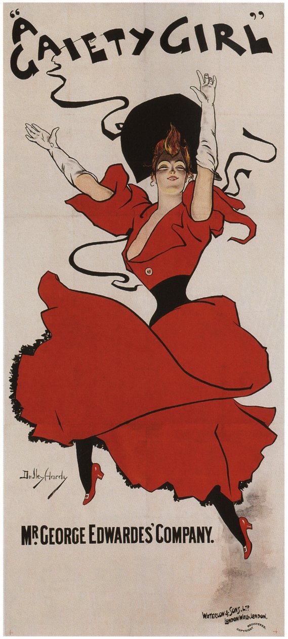 Plakat for den musikalske komedien A Gaiety Girl av Sidney Jones, 1894 av Dudley Hardy