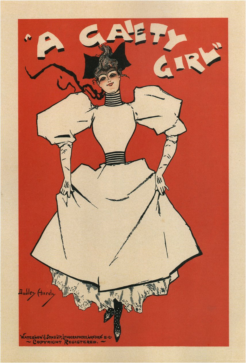 Plakat for den musikalske komedien A Gaiety Girl av Sidney Jones, 1895 av Dudley Hardy