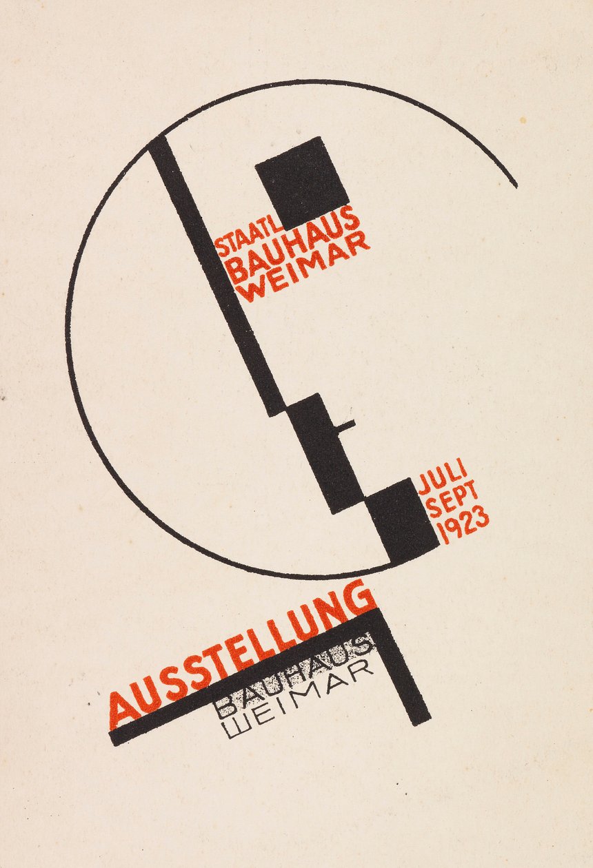 Utstilling Bauhaus Weimar Bauhaus utstilling. Postkort, 1923. av Dörte Helm