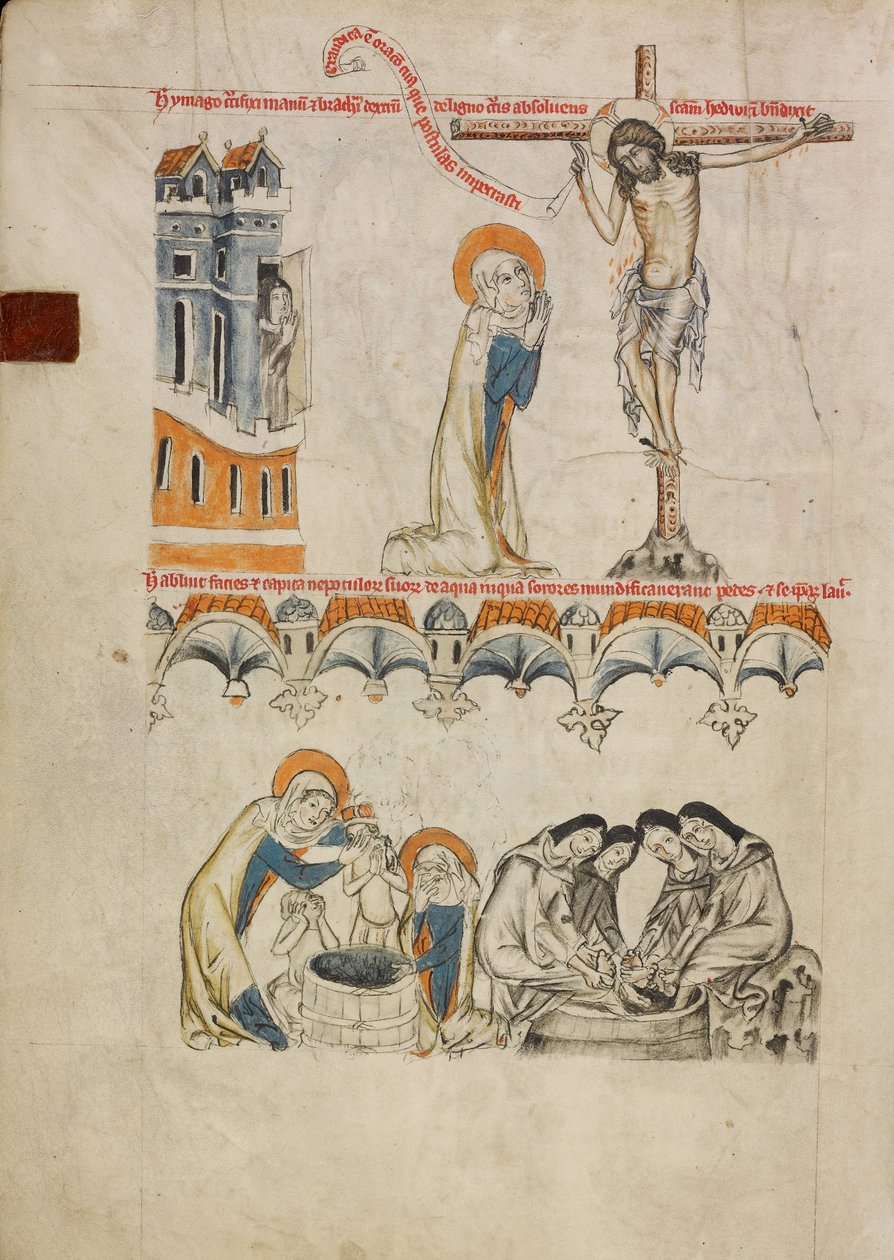 Kristus velsignelse Saint Hedwig; Saint Hedwig vasker sitt barnebarns ansikt av Duke Ludwig I of Liegnitz