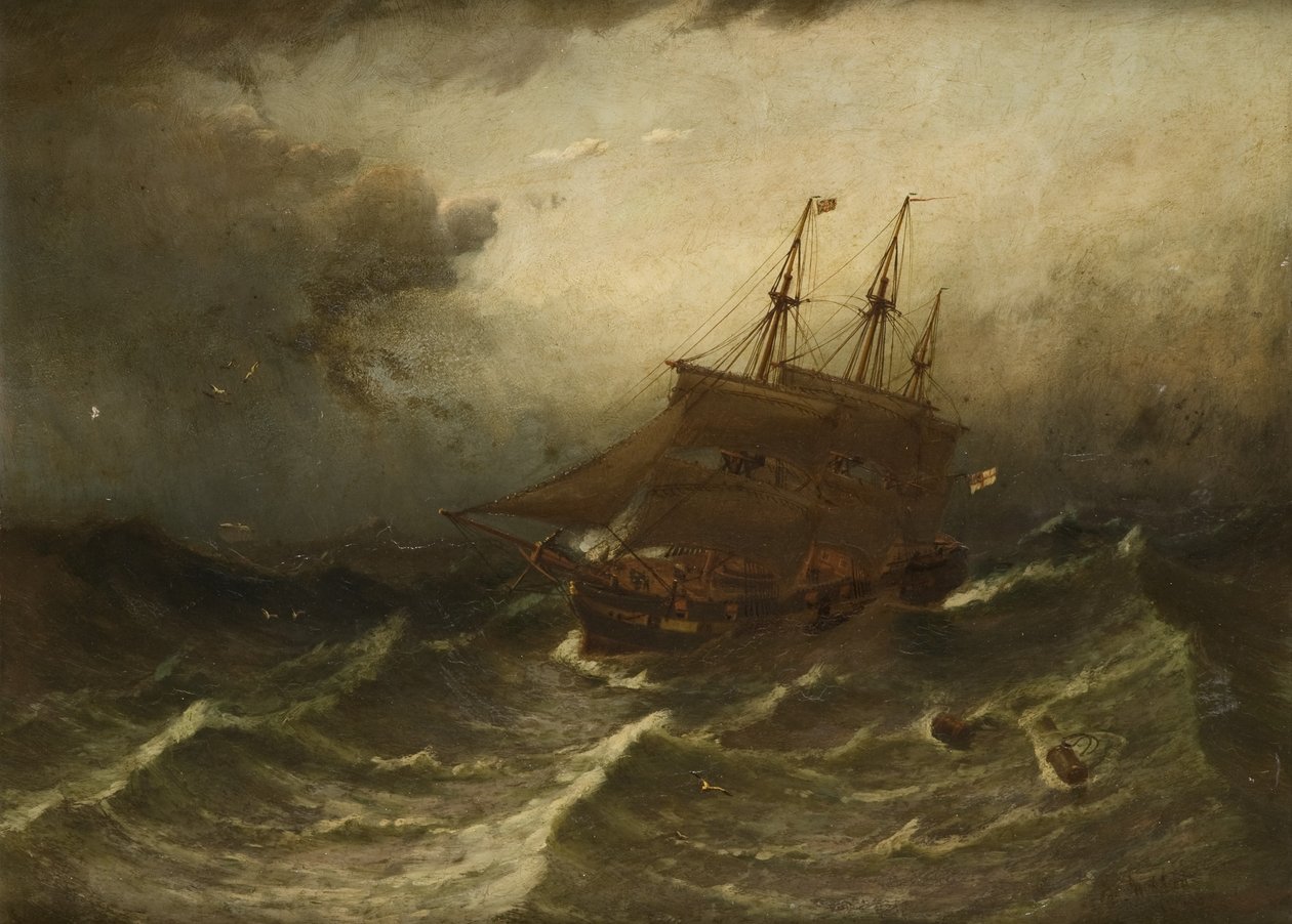 Seilfartøy i en storm 1882 av Duncan F. McLea