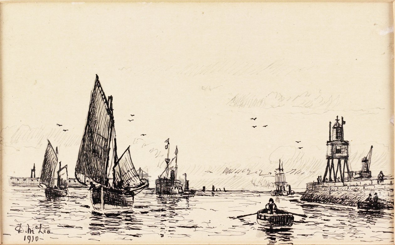 The Groyne. South Shields (svart blekk på kortet) av Duncan F. McLea