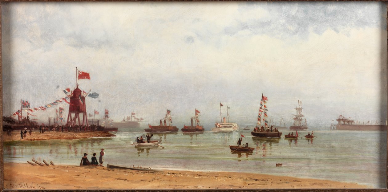 Åpningen av Albert Edward Dock og Port of Tyne, 1884 av Duncan F. McLea