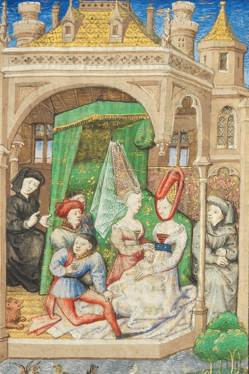 Side fra "La Belle Dame Sans Merci" av Alain Chartier, Paris, tidlig på 1400-tallet av Dunois Master