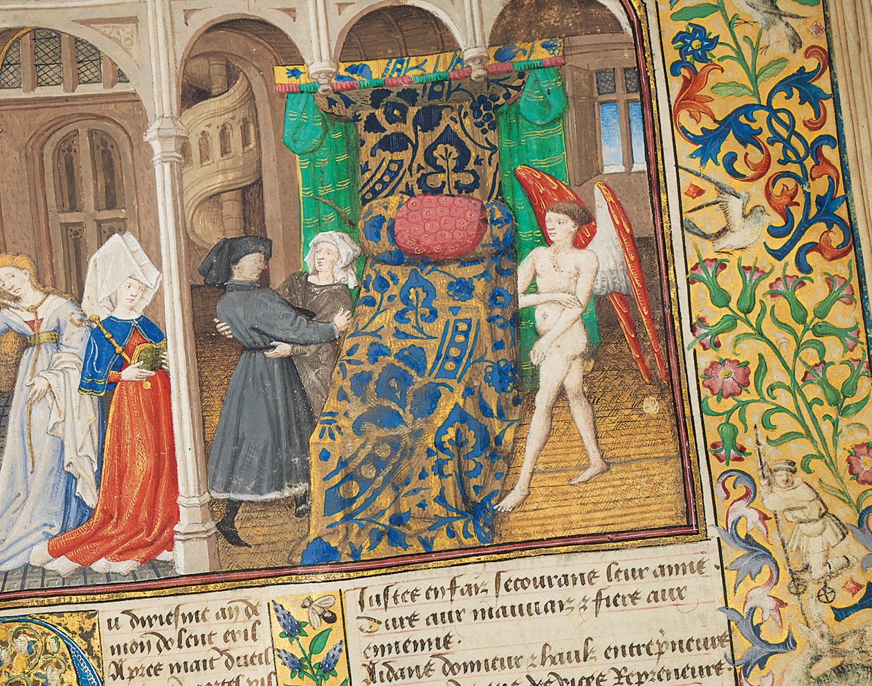 Side fra "La Belle Dame Sans Merci" av Alain Chartier, Paris, tidlig på 1400-tallet av Dunois Master