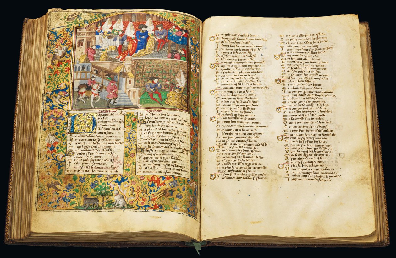 Side fra "La Belle Dame Sans Merci" av Alain Chartier, Paris, tidlig på 1400-tallet av Dunois Master