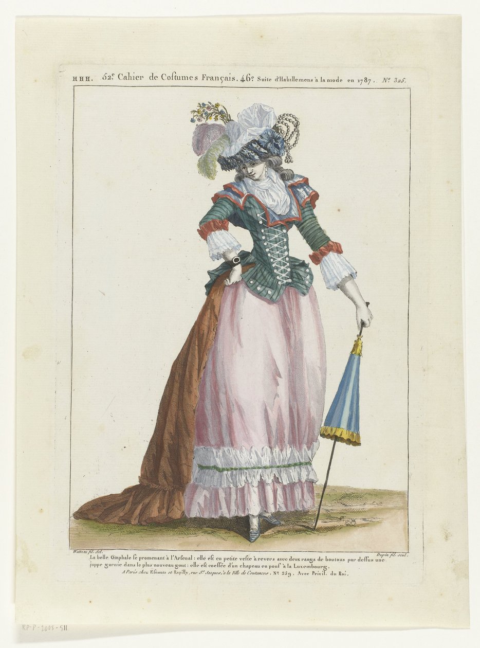 Modusgalleri Galleri for franske moter og kostymer, 1787. HHH.325: La Belle Omphale av Dupin
