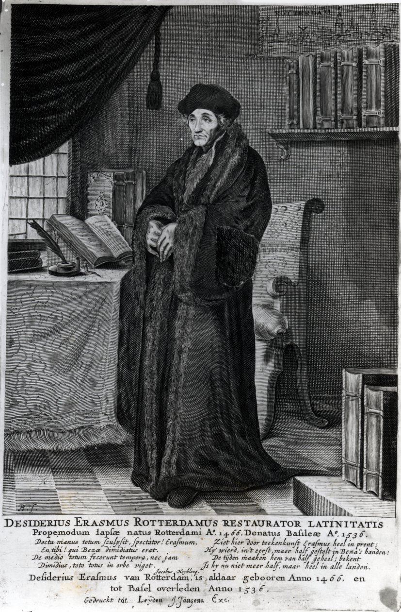 Desiderius Erasmus, "Gjenoppretter det latinske språket" av Dutch School