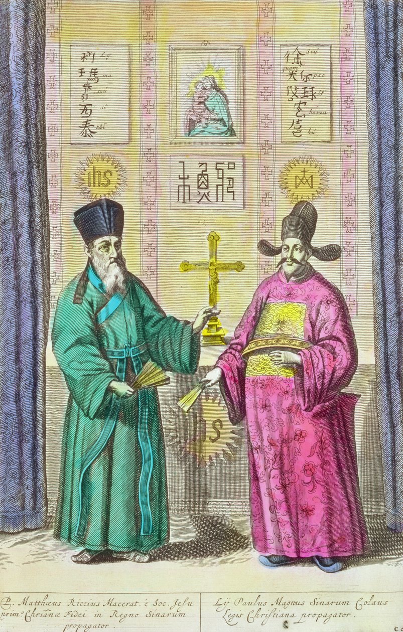 Matteo Ricci (1552-1610) og en annen kristen misjonær til Kina, fra 
