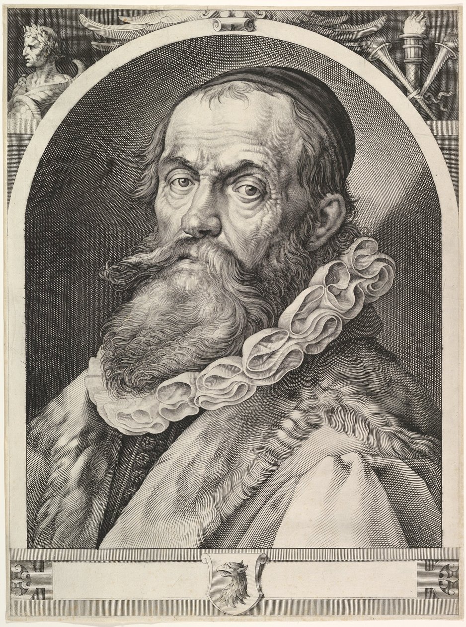 Portrett av Hendrick Goltzius, pub. 1617 av Dutch School