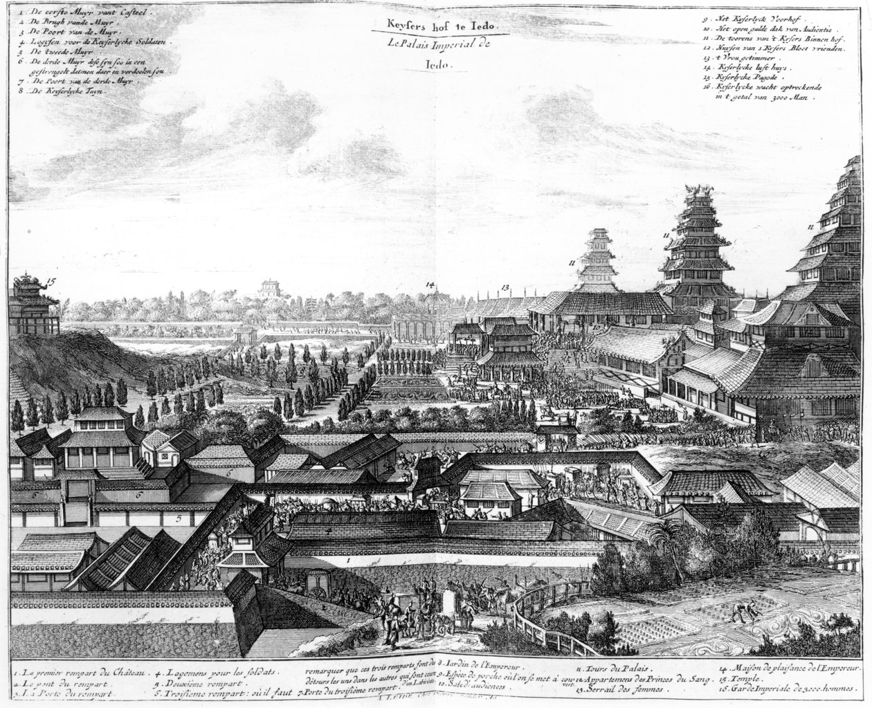Keiserpalasset Edo, 1725 av Dutch School