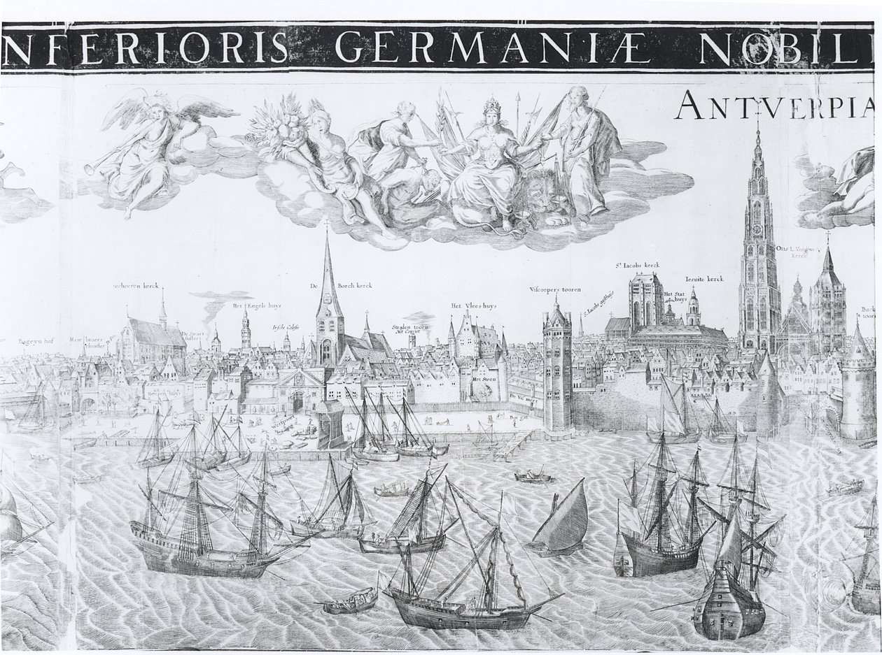 Byplan for Antwerpen, 1549 av Dutch School