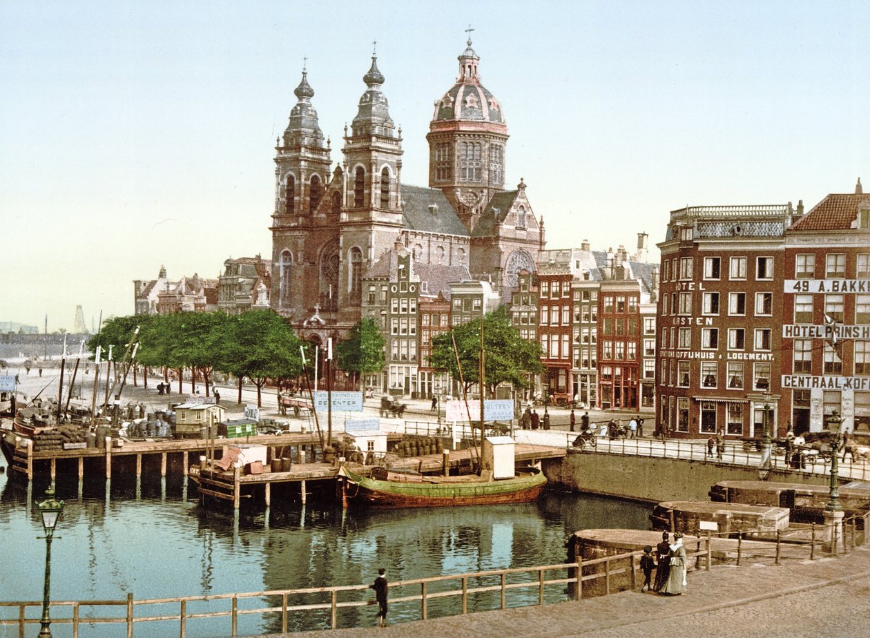 Saint Nicholas Basilica, Amsterdam, pub. ca. 1900 av Dutch Photographer