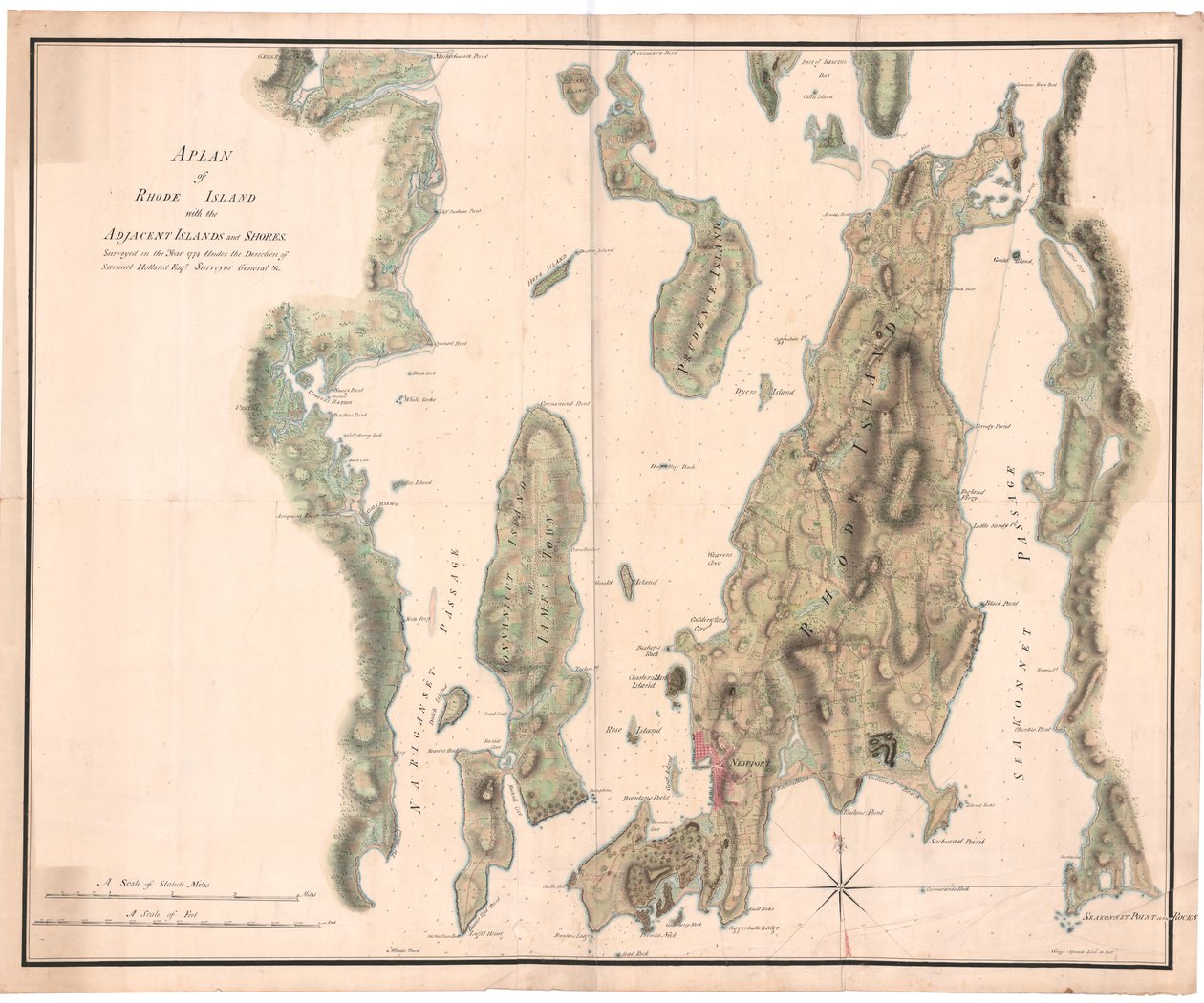 En plan for Rhode Island av Holland av Dutch School
