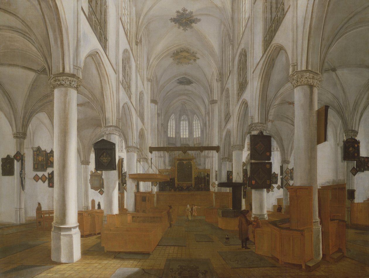 Et interiør av St. Gertruds kirke i Bergen Op Zoom, ca. 1650 (maleri) av Dutch School
