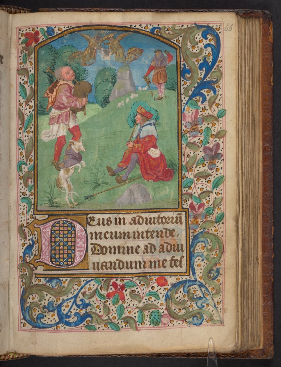 Annunciation to the Shepherds, Harley 2923, f.66r, ca. 1480 (vellum) av Dutch School