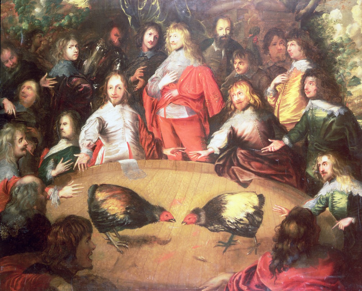 Charles I i en hanekamp av Dutch School