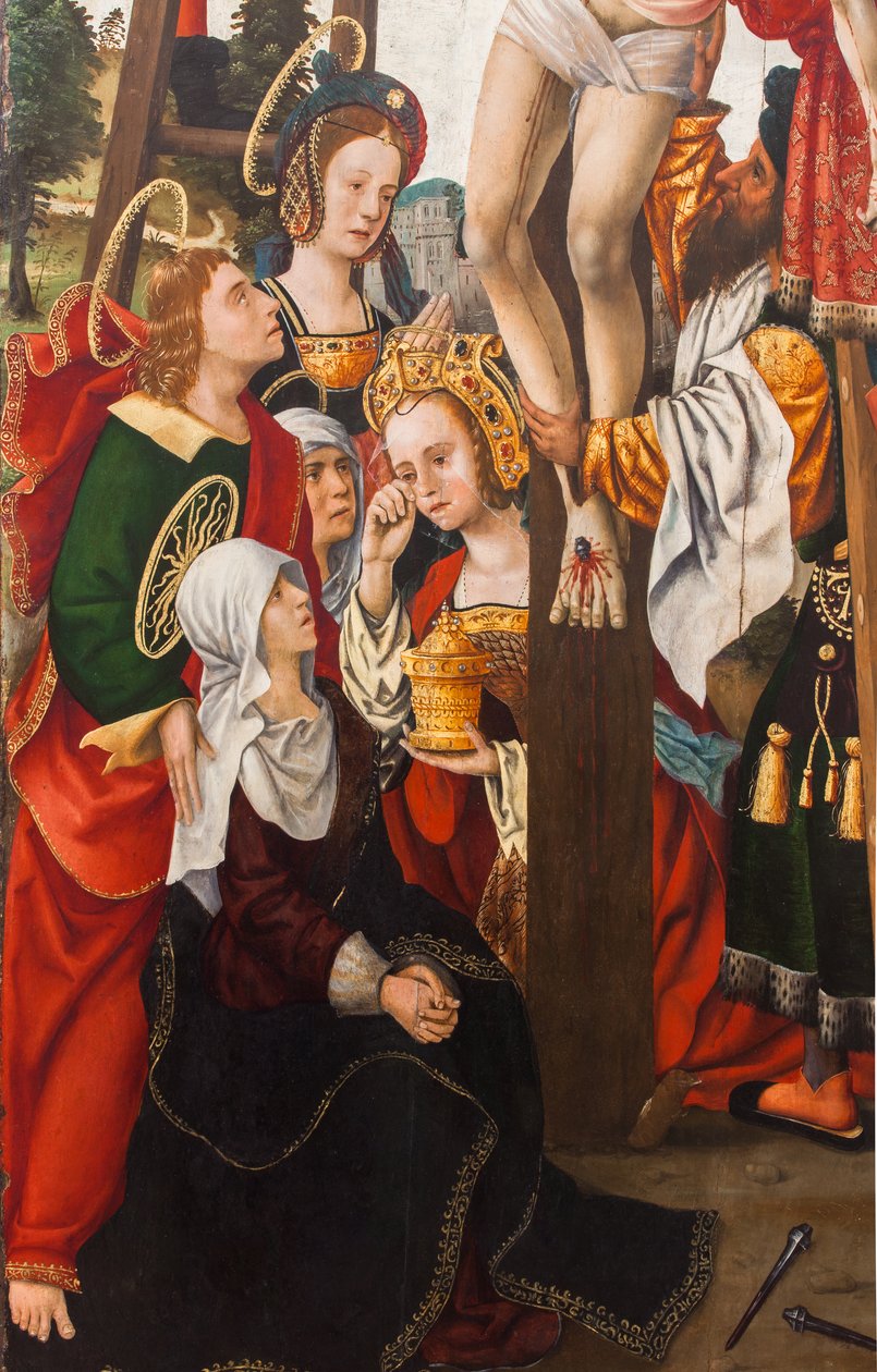 Nedstigningen fra korset, 1520 (olje på lerret) av Dutch School