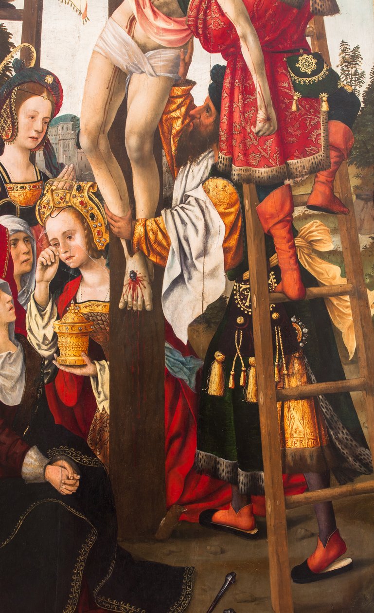 Nedstigningen fra korset, 1520 (olje på lerret) av Dutch School