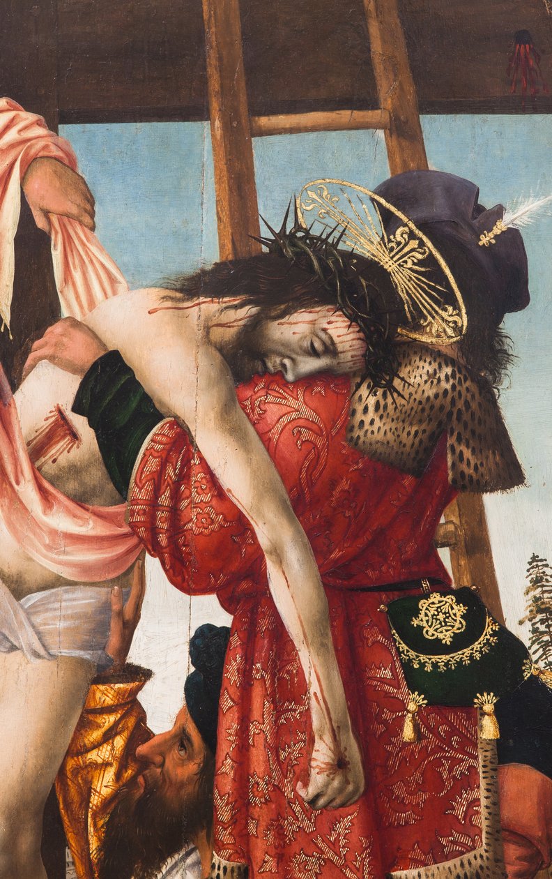 Nedstigningen fra korset, 1520 (olje på lerret) av Dutch School