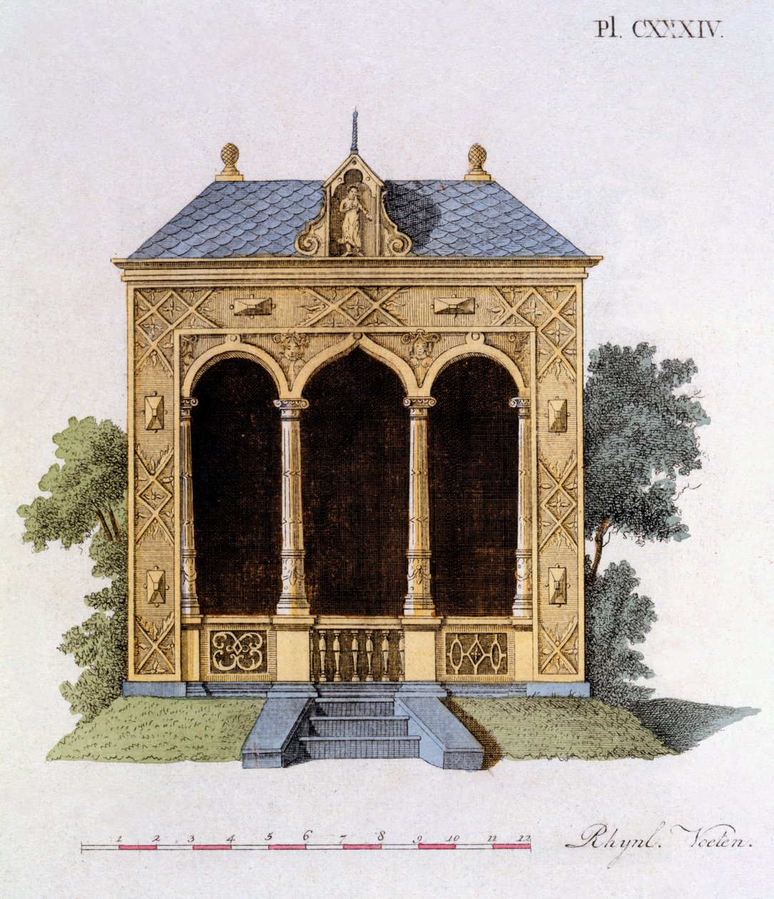 Design fra Magazine of Garden Gems av G. van Laar, utgitt 1802 av Dutch School