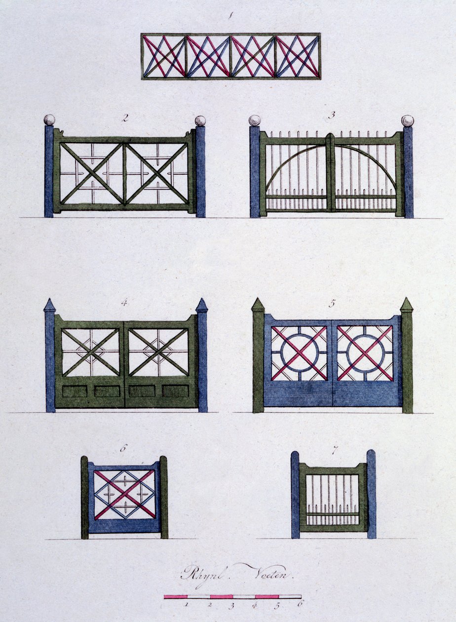 Design fra Magazine of Garden Gems av G. van Laar, utgitt 1802 av Dutch School