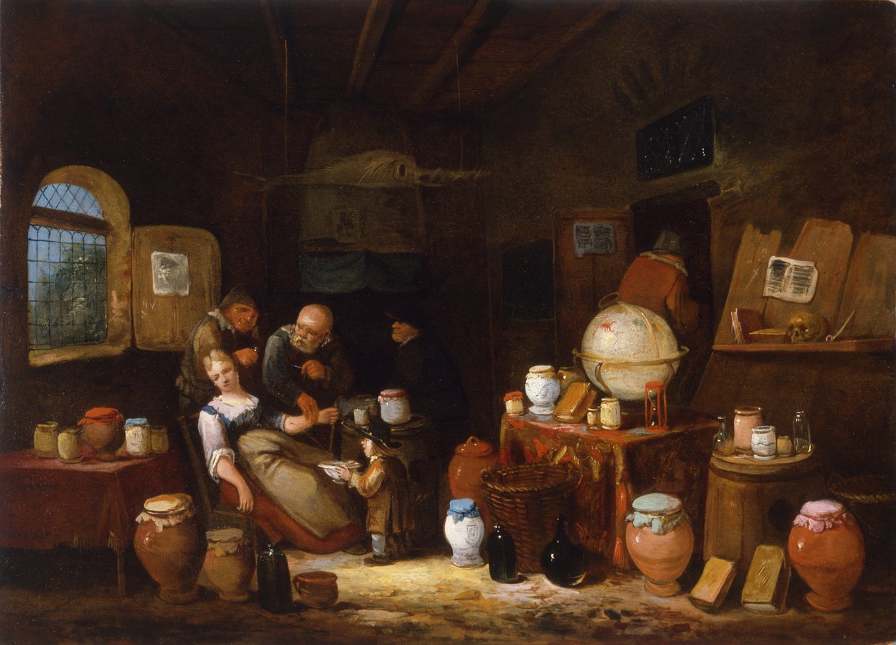 Nederlandsk apotek, ca. 1775-1800 av Dutch School