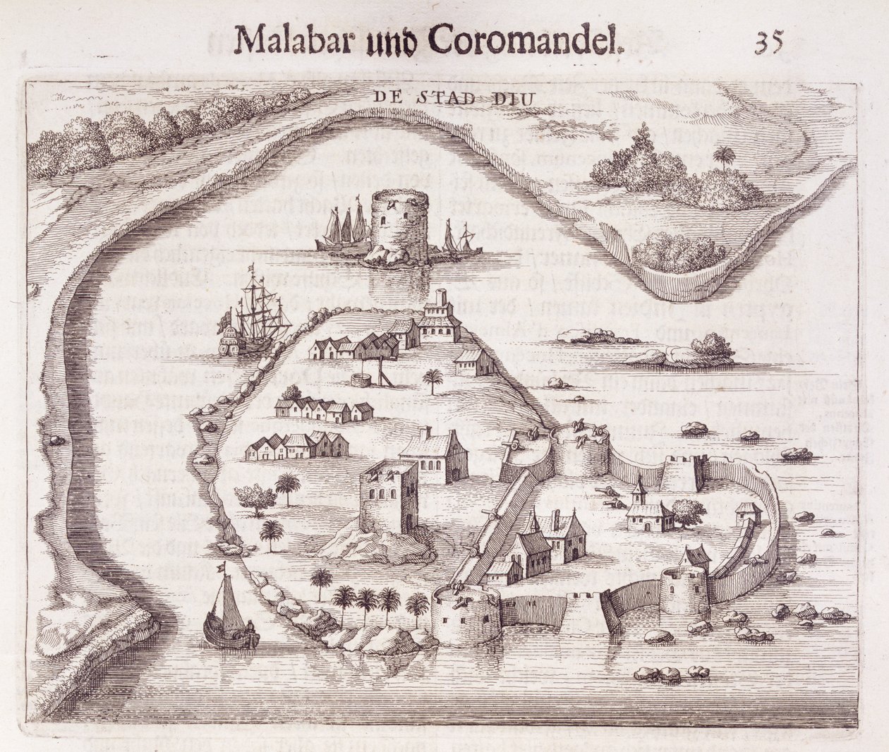 Nederlandsk fort på kysten av Malabar, Øst-India av Dutch School