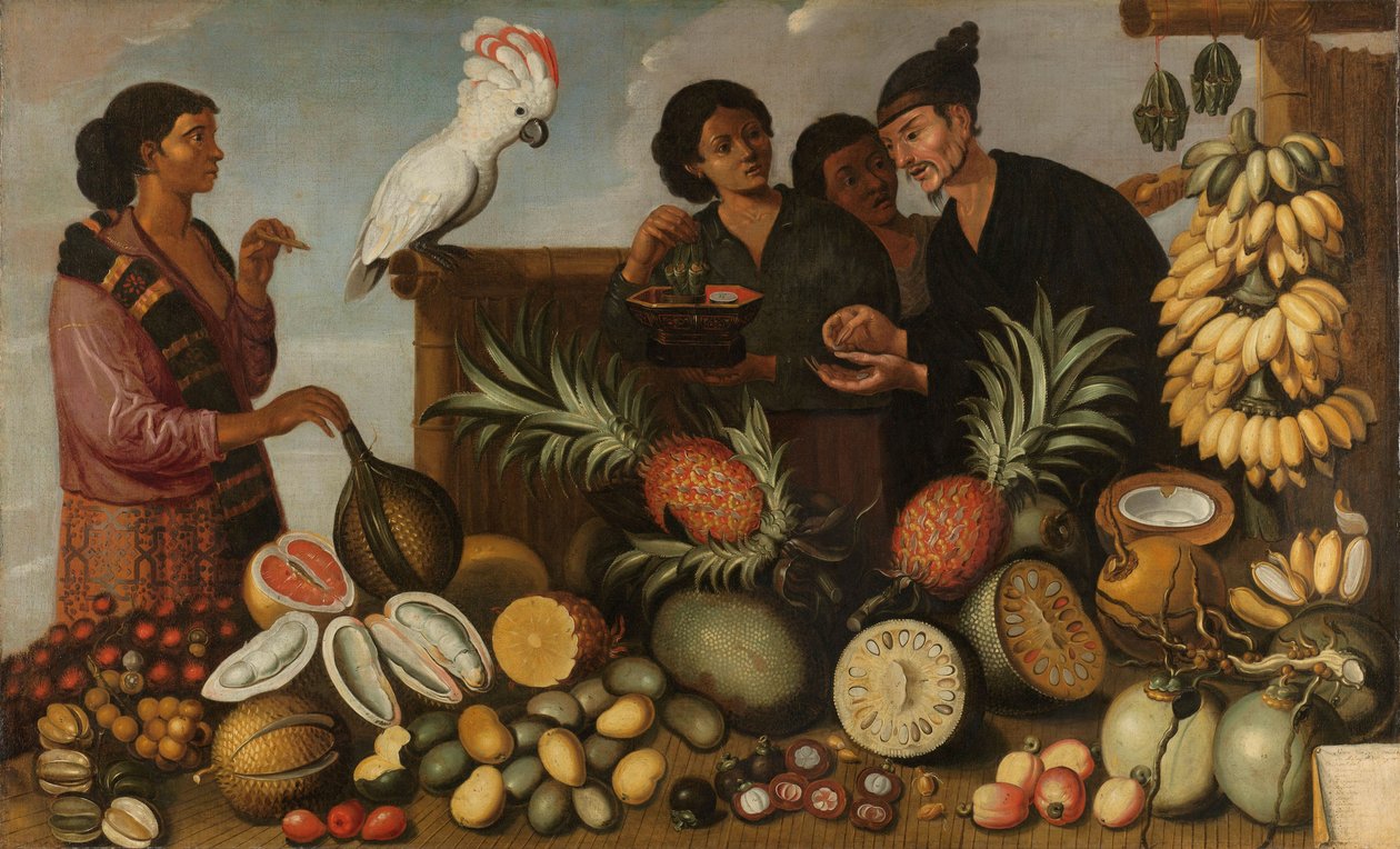 East Indian Market Stall i Batavia, 1640-66 av Dutch School