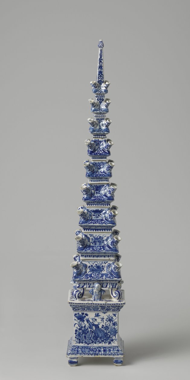 Blomsterpyramide, ca. 1710-20 (fajanse) av Dutch School