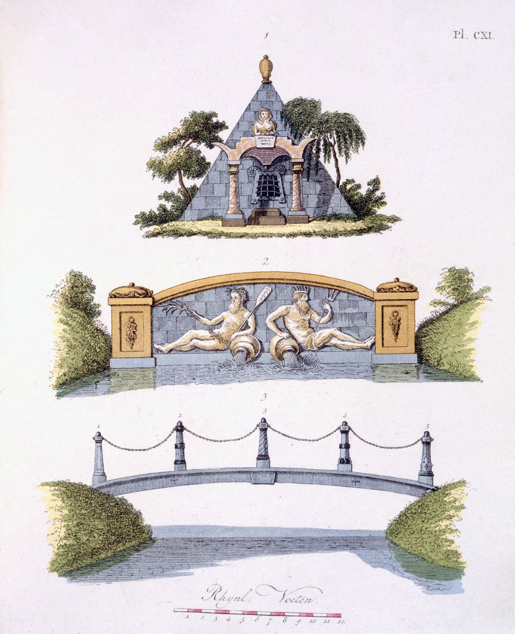 Hagedekorasjoner, fra Magazine of Garden Gems av G. van Laar, utgitt 1802 av Dutch School