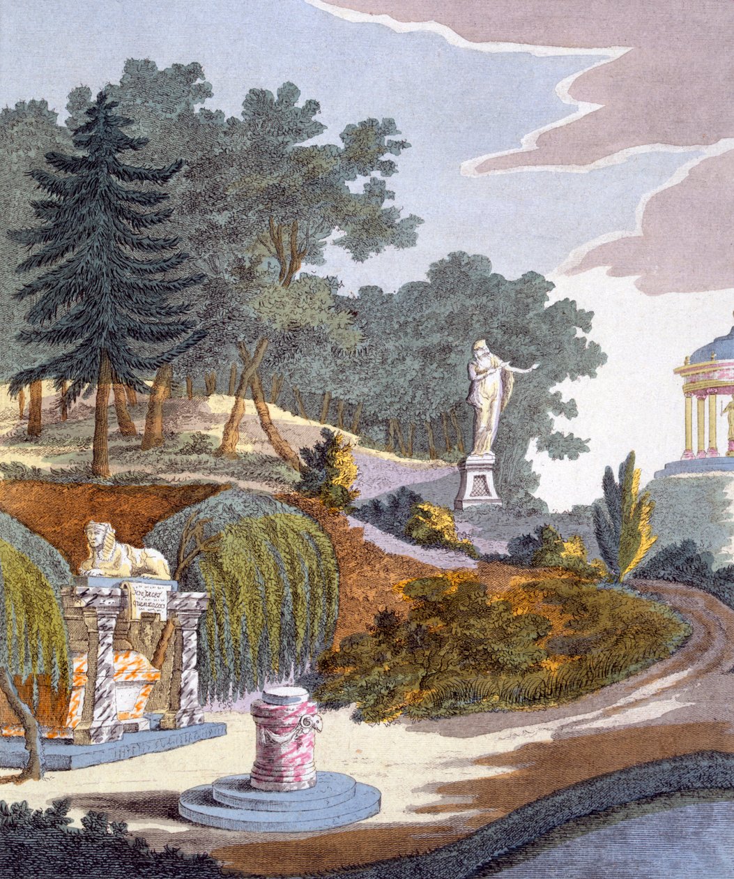 Hagedekorasjoner, fra Magazine of Garden Gems av G. van Laar, utgitt 1802 av Dutch School