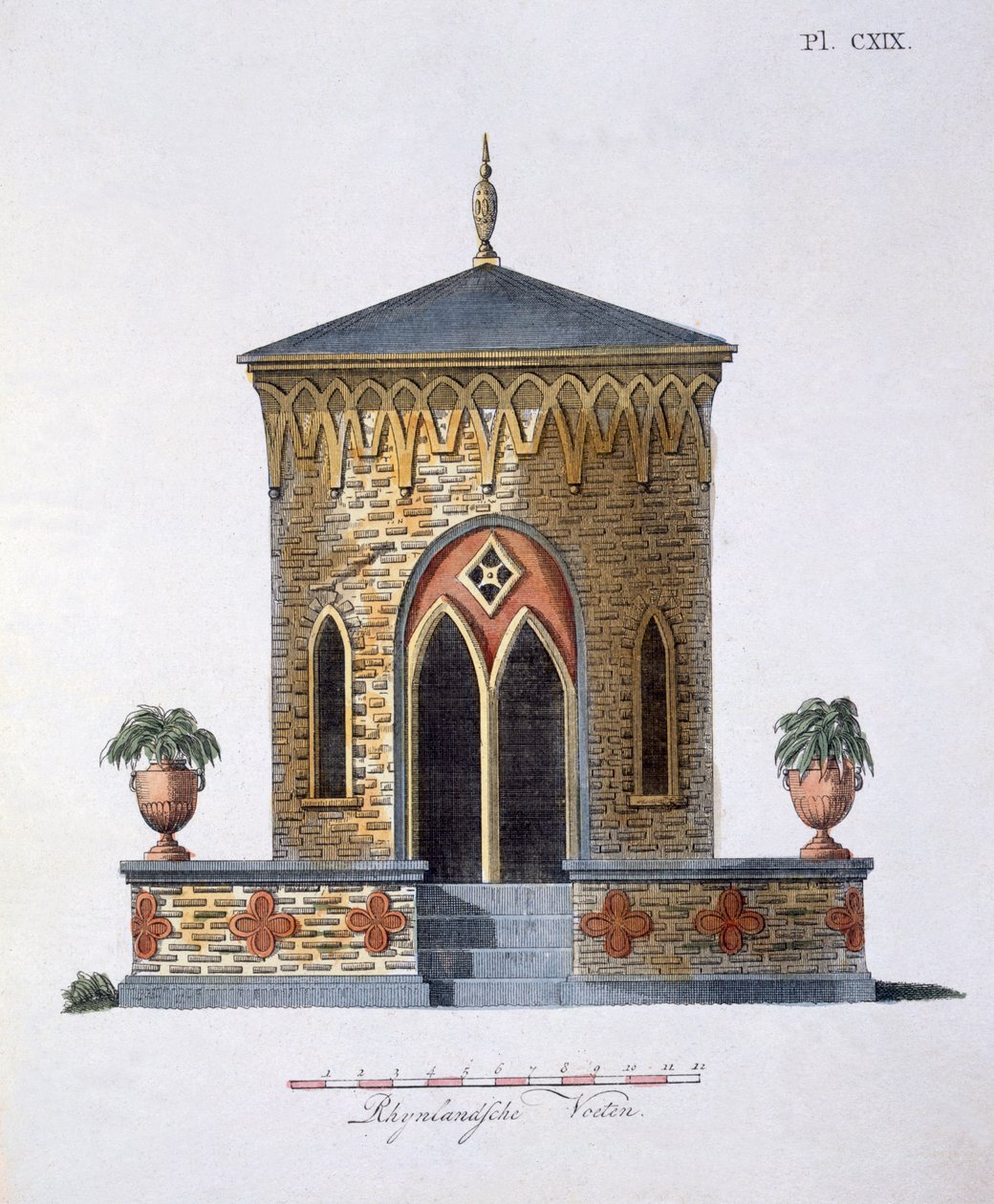Hagedekorasjoner, fra Magazine of Garden Gems av G. van Laar, utgitt 1802 av Dutch School