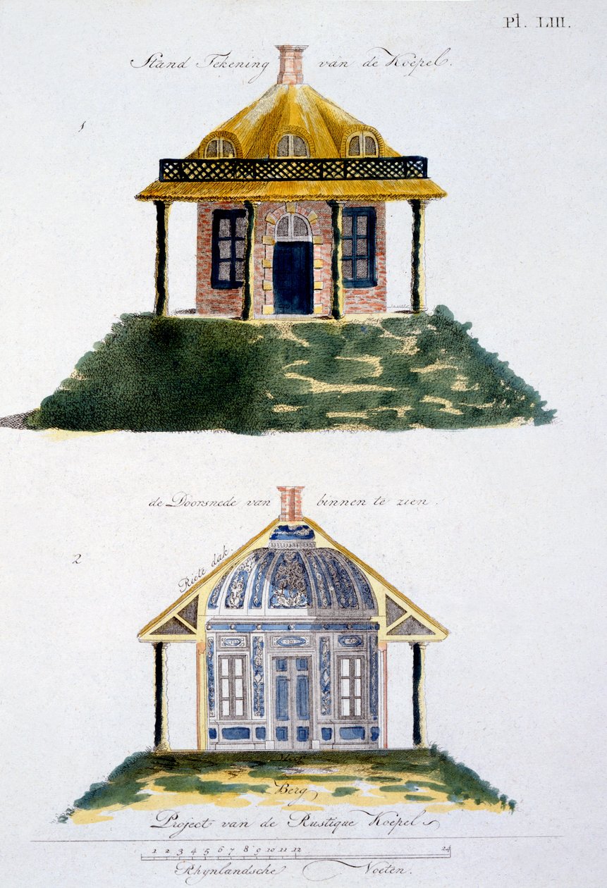 Hagepynt fra Magazine of Garden Gems av G. van Laar, utgitt 1802 av Dutch School