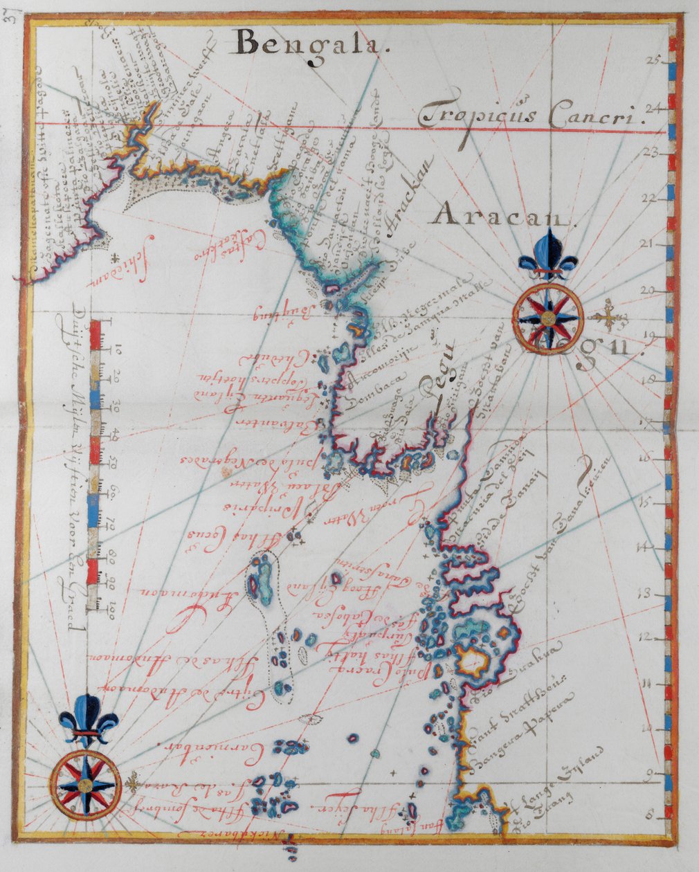India: Kart over Nederlandsk Øst-India. 