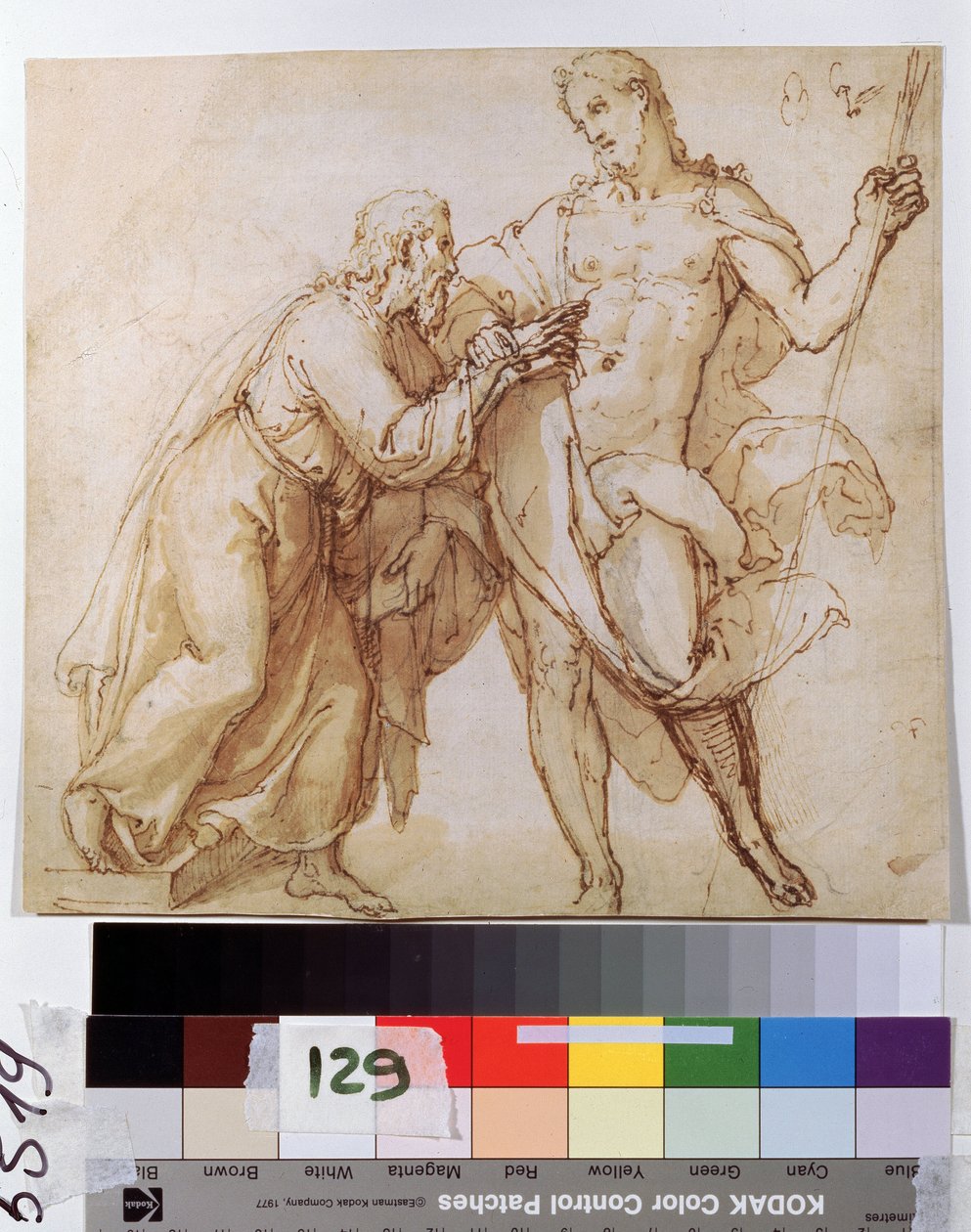 ""The Incredulity Of Saint Thomas"" (The Incredulity Of Saint Thomas) Blekktegning av den nederlandske skolen, Pushkin-museet tidlig på 1600-tallet, Moskva av Dutch School