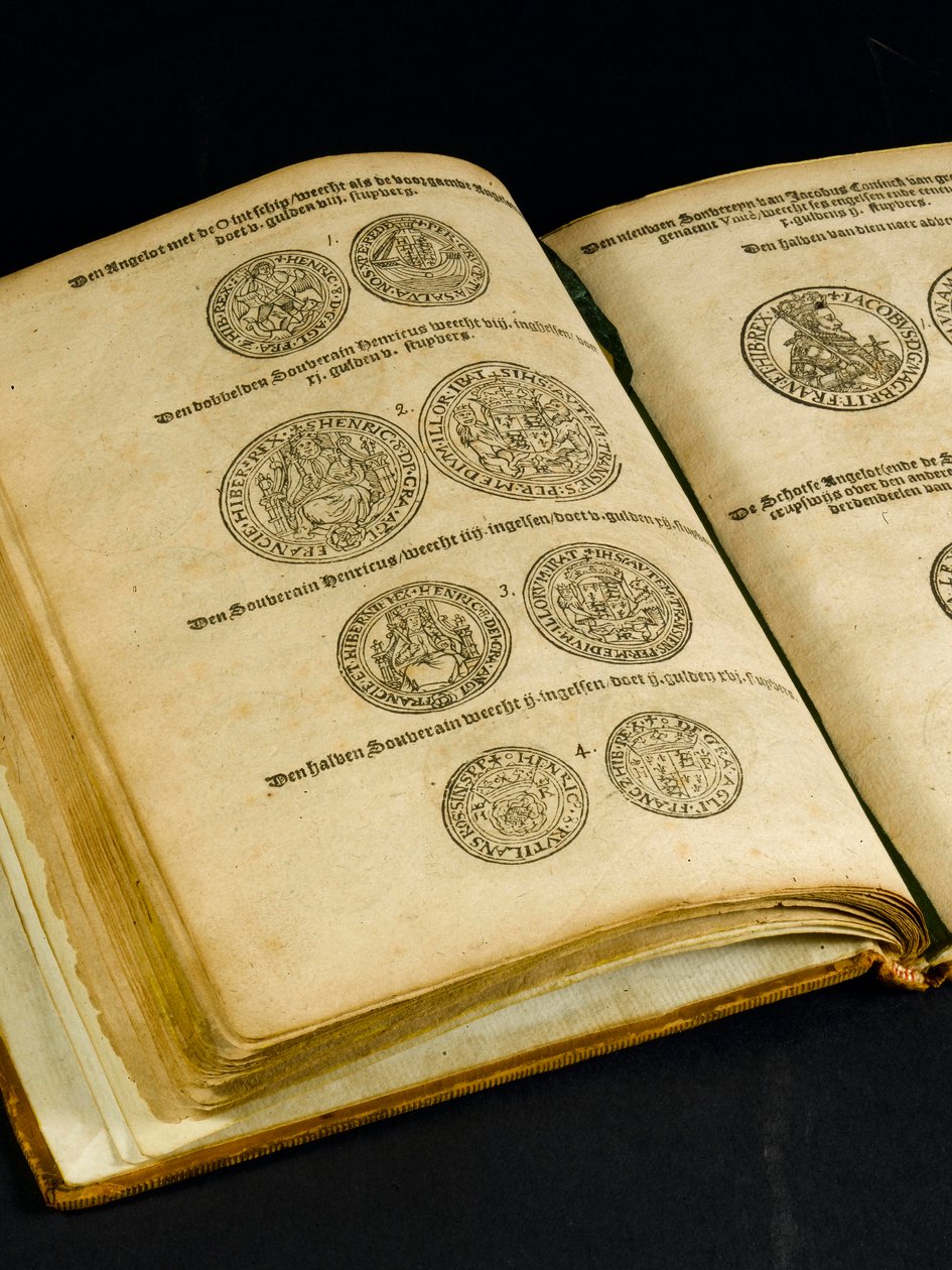 Pengebok med graveringer av engelske mynter (bok) av Dutch School