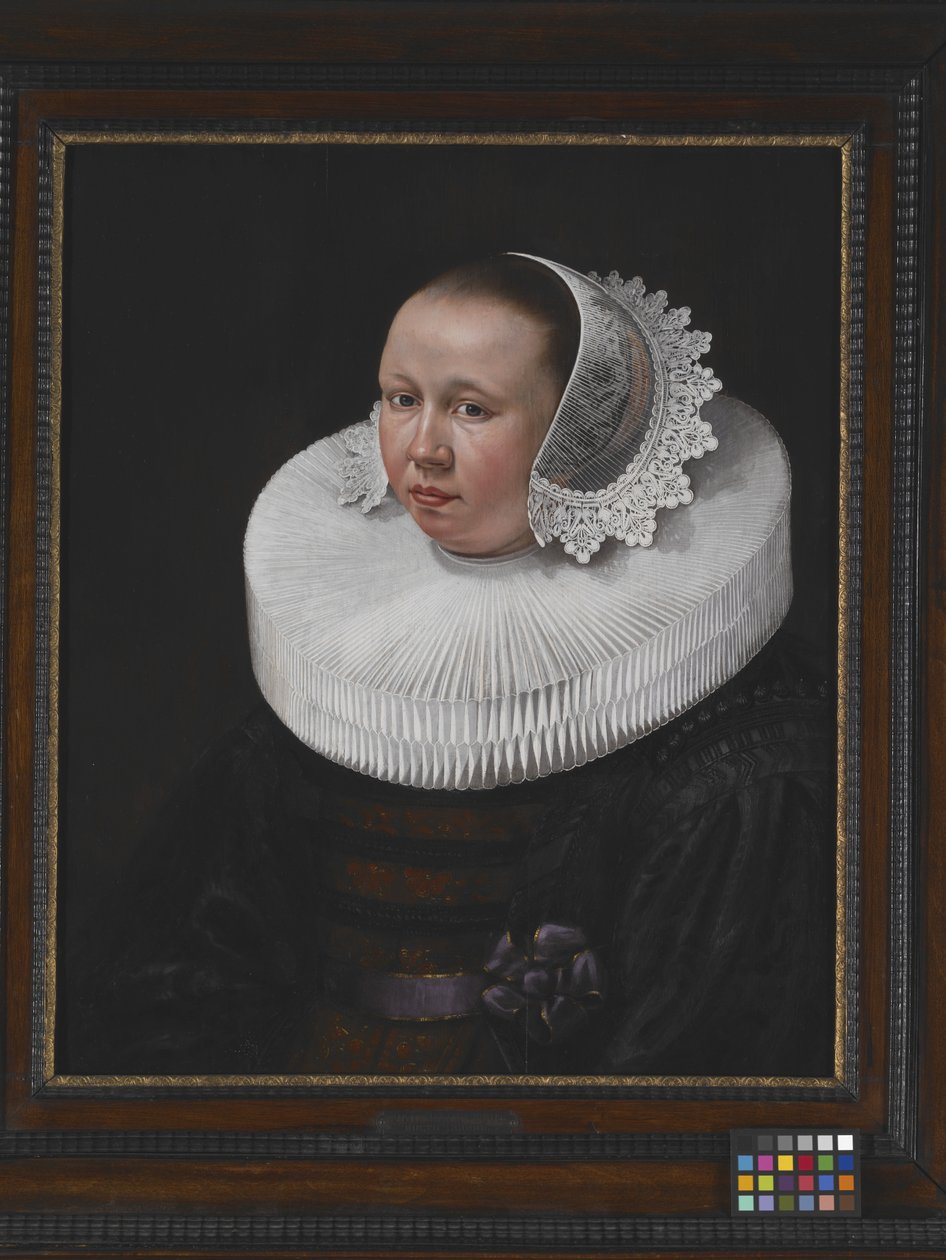 Portrett av en kvinne (olje på tre) av Dutch School