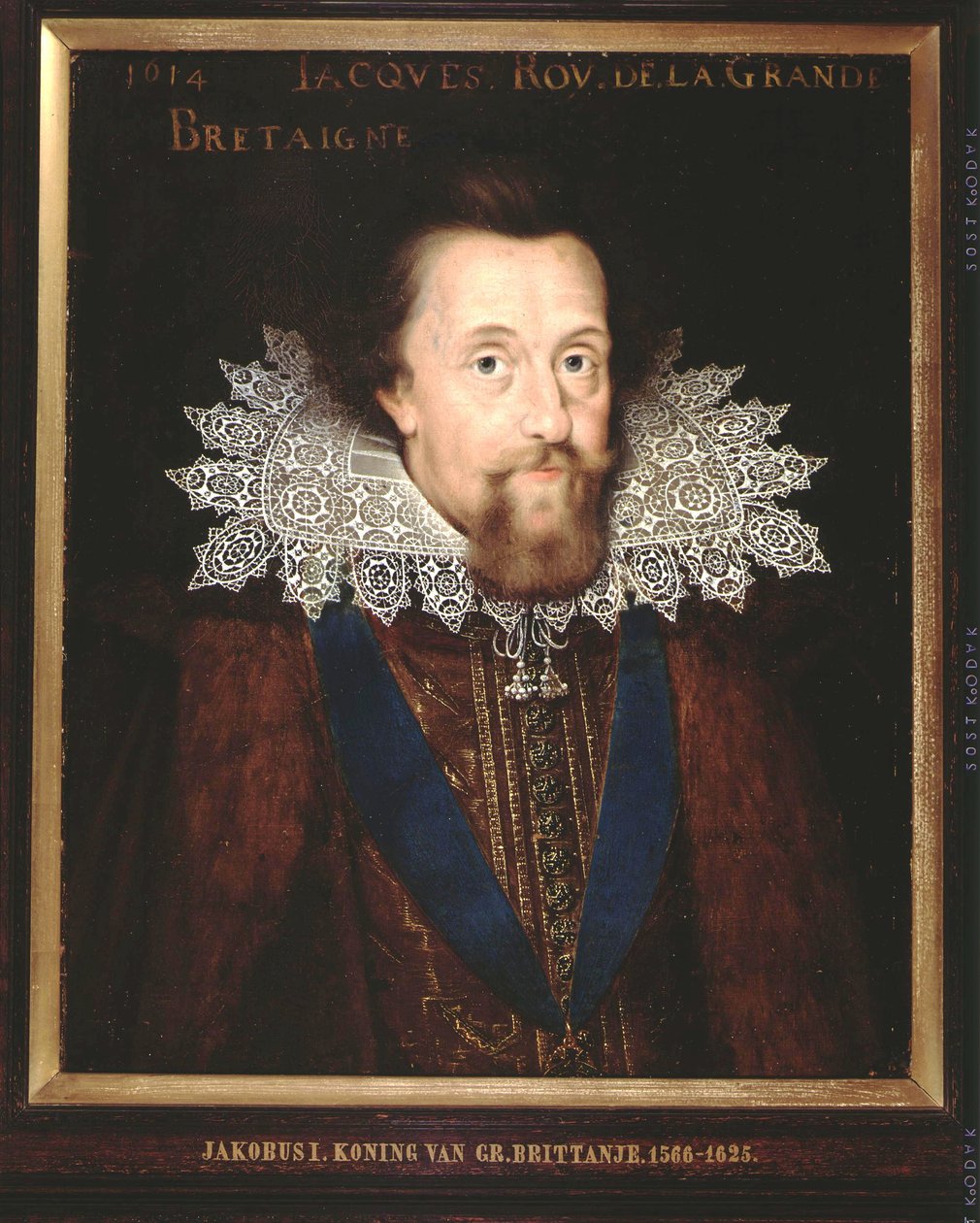 Portrett av James I, konge av England, 1614 av Dutch School