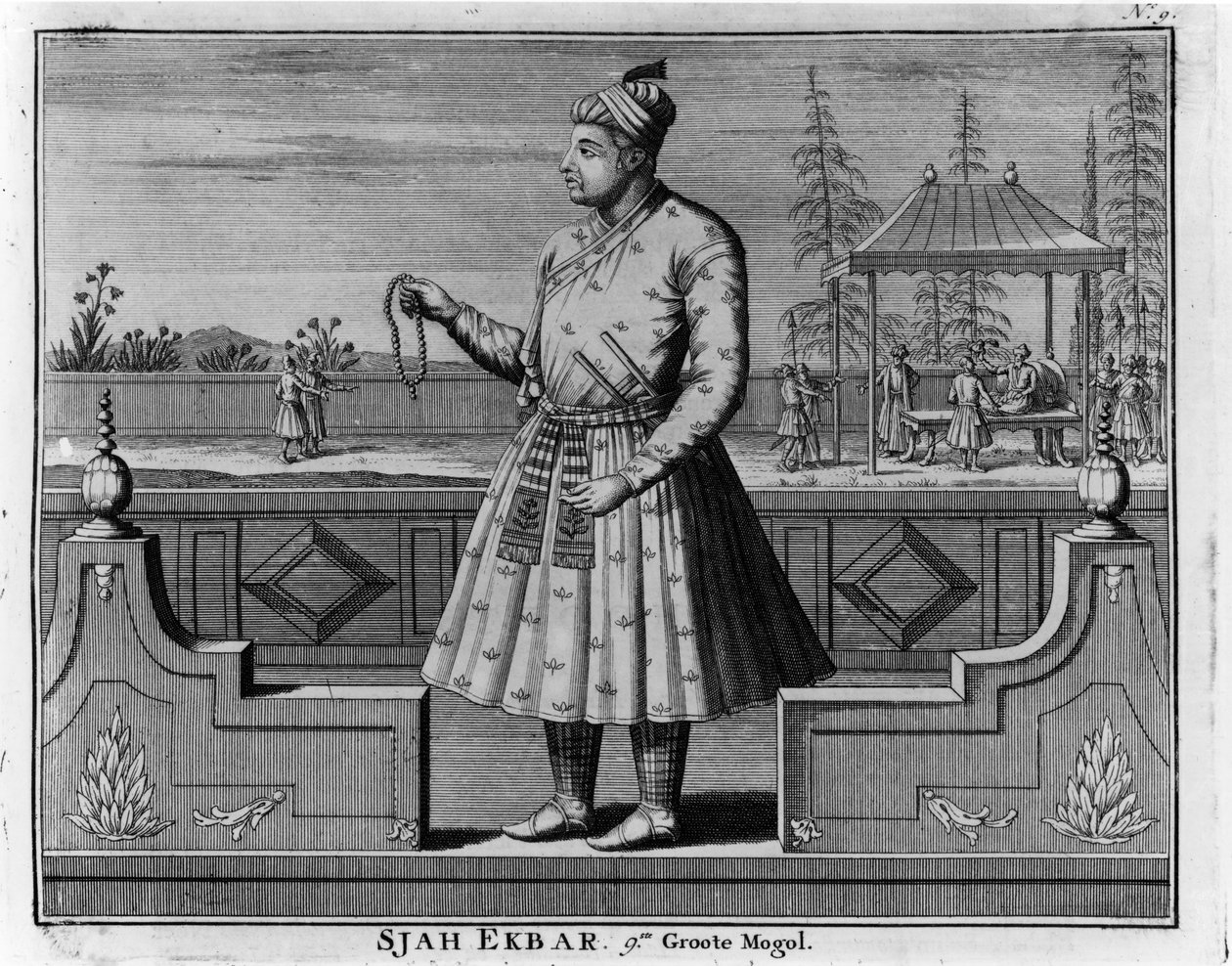 Portrett av Sjah Ekbar av Dutch School