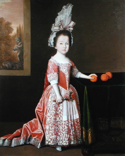 Portrett av en jente (olje på lerret) av Dutch School