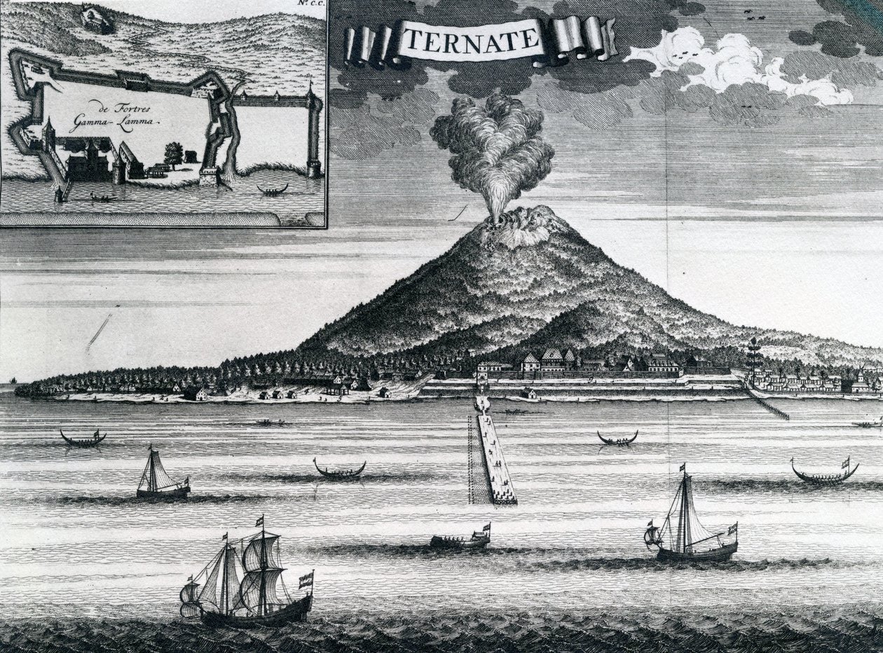 Ternate Island, rundt 1748 av Dutch School