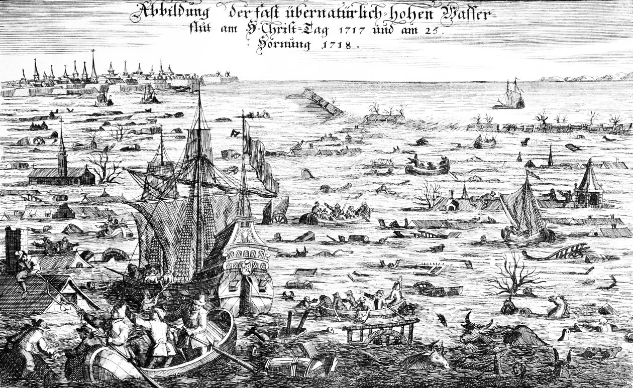 The Christmas Flood of 1717 av Dutch School