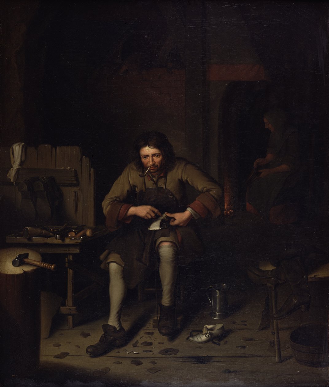 Skomakeren, ca. 1675 av Dutch School